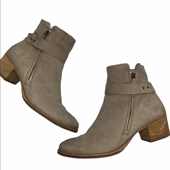 Paul Green Shoes - Paul Green taupe soft leather Sheridan heel Bootie